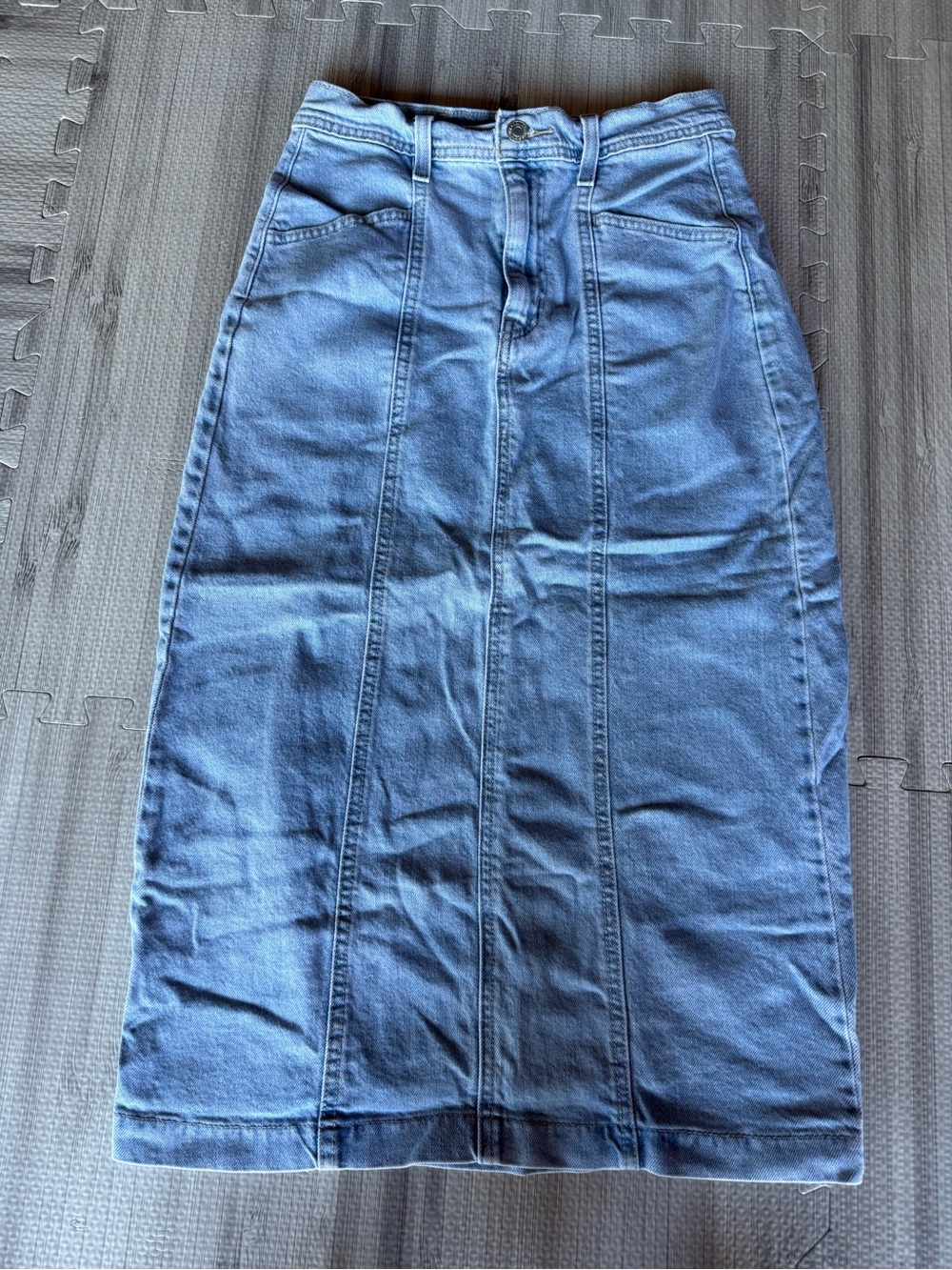 Levi Strauss Signature High-Waist Denim Midi Skirt - Light Blue